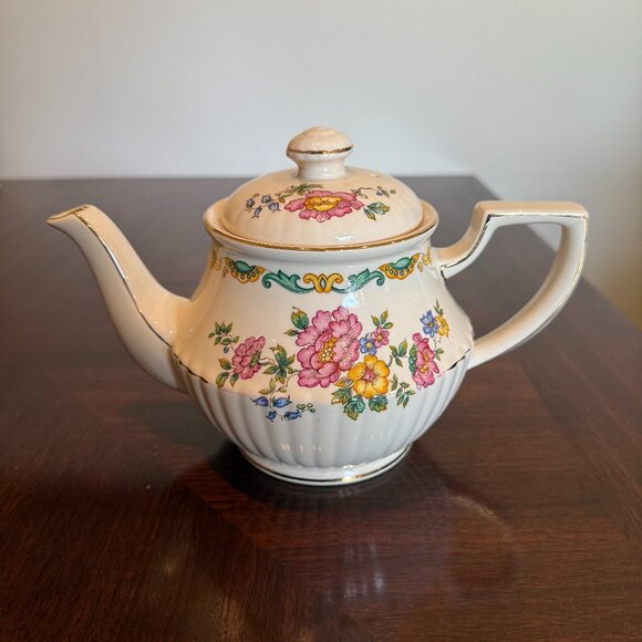 Sadler English Teapot - with Pink and Yellow Flowers - Picture 1 of 5